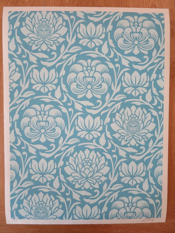 Shepard Fairey, ‘Floral Harmony Light Blue YIN YANG’, 2020, Print, Serigraphie, Gallery 55 TLV
