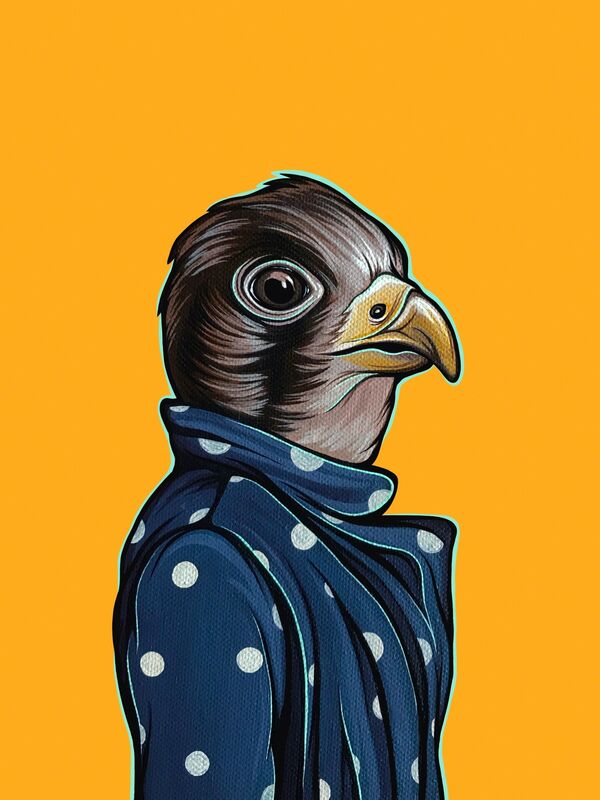 Kaitlin Ziesmer, ‘Bird in Your Mom's Coat Falcon’, 2018, Painting, AcrylaGouache, Abend Gallery