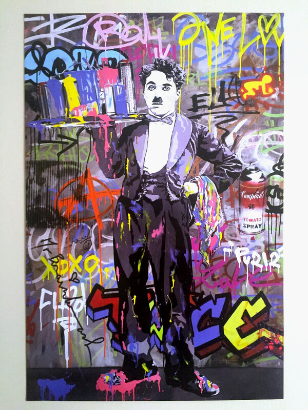 Mr. Brainwash, ‘Charlie Chaplin, signed’, 2008, Print, Offset Lithograph, The Untitled Space