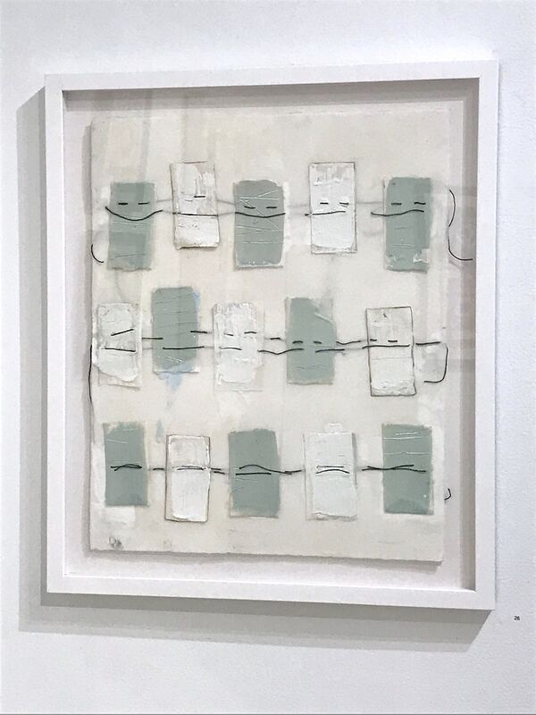 Amy Weil, ‘Staying in Line’, 2020, Drawing, Collage or other Work on Paper, Collaged waxed paper and thread on paper, 440 Gallery 