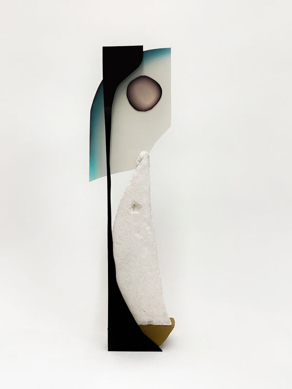 MaryKate Maher, ‘(small shard) blue’, 2020, Sculpture, Hydrocal, dye sublimation print on aluminum, dibond, acrylic paint, resin, gold leaf, Gold/Scopophilia*
