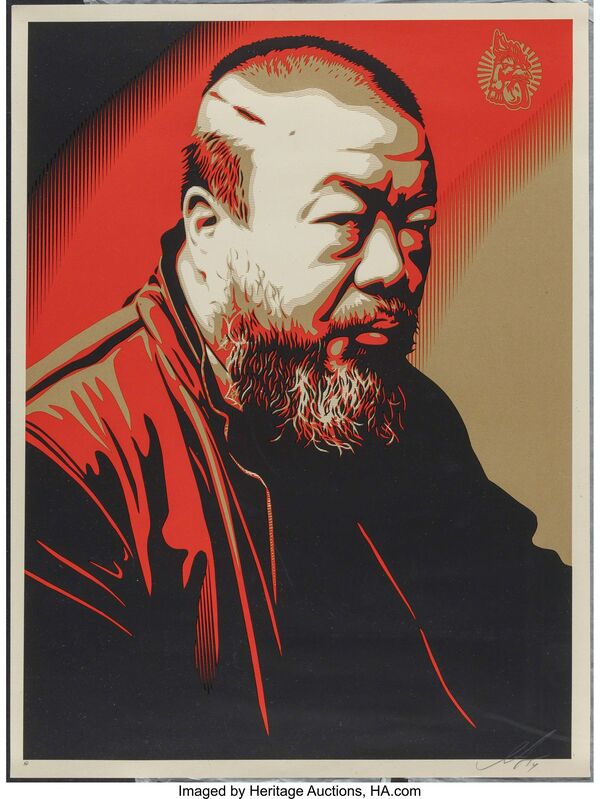 Shepard Fairey, ‘Portrait of Ai Weiwei’, 2014, Print, Screenprint in colors on wove paper, Heritage Auctions