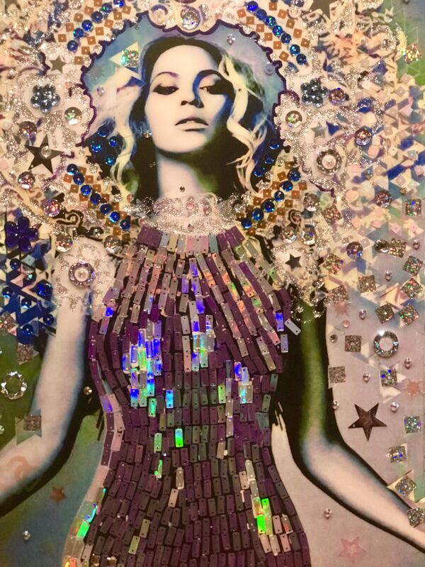 Andrea Degiacomo, ‘Beyonce’, 2019, Drawing, Collage or other Work on Paper, Digital collage on canvas, with swarovski stones and resin, GALLERyLABs