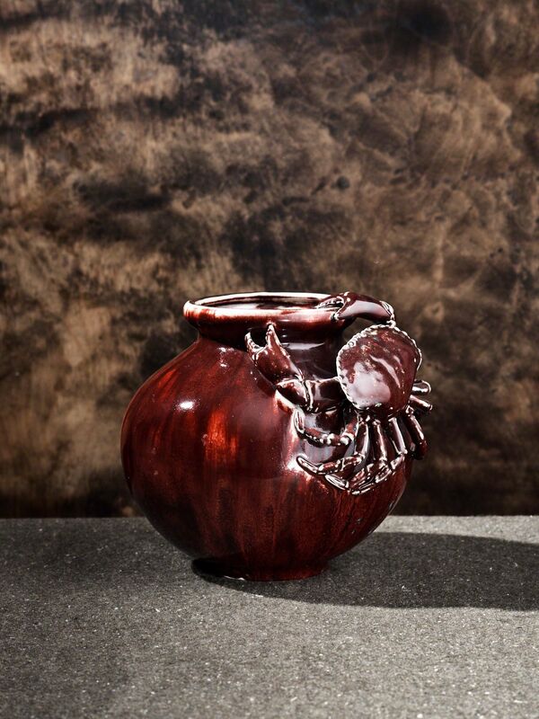 Pierre Adrien Dalpayrat, ‘Red Crab Vase’, ca. 1893, Design/Decorative Art, Stoneware, Jason Jacques Gallery