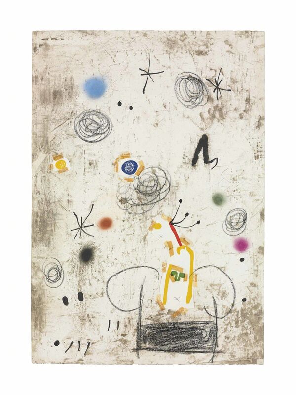 Joan Miró, ‘Maquette for: Persontage I Estels III’, 1979, Print, Collage, ink, pastel, pencil and etching, on Arches wove paper, Christie's