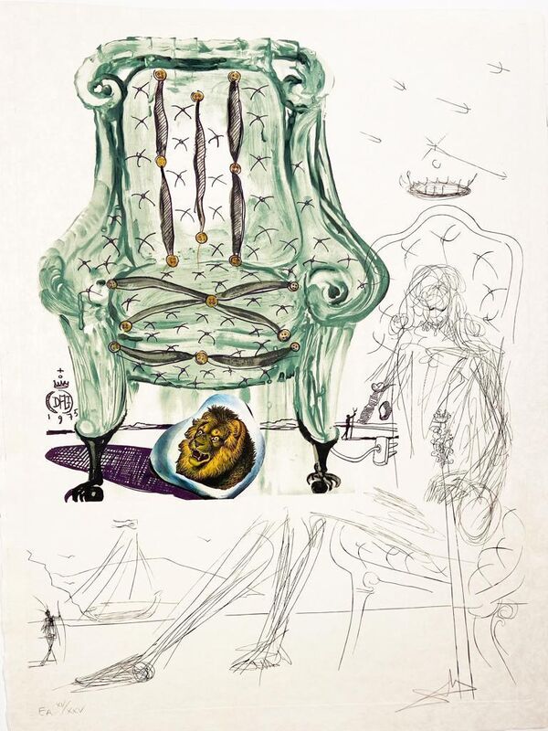 Salvador Dalí, ‘Breathing Pneumatic Chair’, 1975-1976, Print, Lithograph in colors on Japon paper, Hamilton-Selway Fine Art
