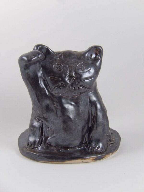 Linda H. Smith, ‘Bronze Glazed Cat’, 2020, Sculpture, Porcelain, bG Gallery