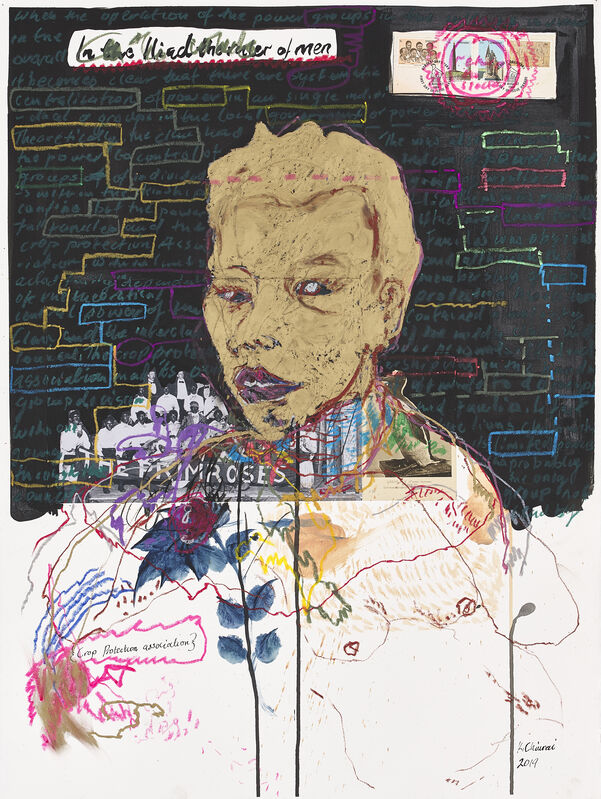 Kudzanai Chiurai, ‘Untitled XIV (In the Iliad the ruler of men)’, 2019, Drawing, Collage or other Work on Paper, Mixed media on Saunders archival cotton rag paper, Goodman Gallery