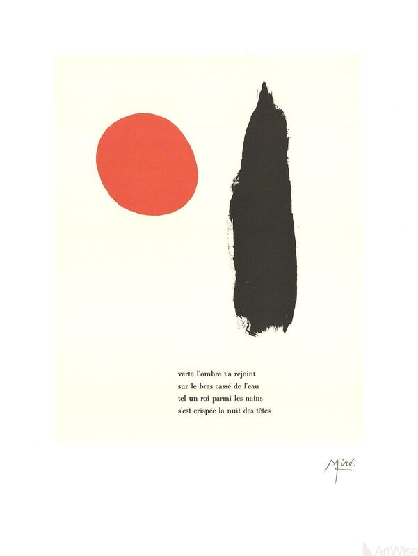 Joan Miró, ‘Illustrated Poems-"Parler Seul" V’, 2004, Ephemera or Merchandise, Stone Lithograph, ArtWise
