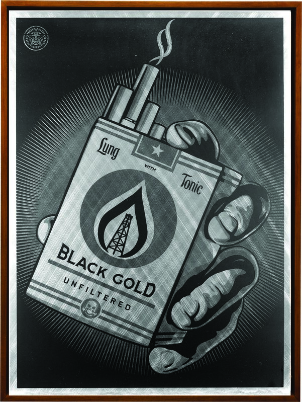 Shepard Fairey, ‘Black Gold’, 2015, Print, Screen print on metal (aluminium), Underdogs Gallery