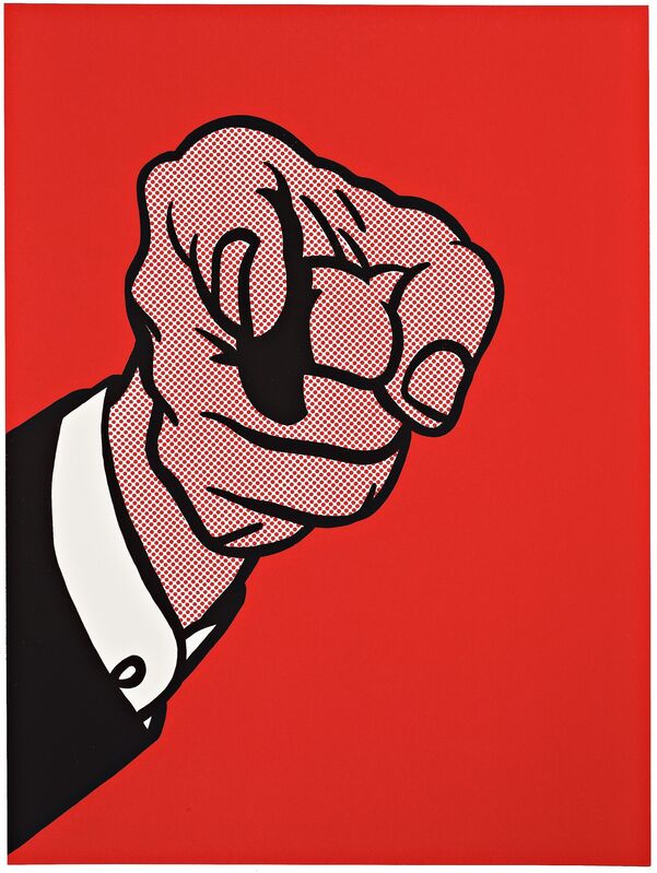 Roy Lichtenstein, ‘Finger Pointing’, 1973, Print, Screenprint in colours, on wove, RAW Editions Gallery Auction