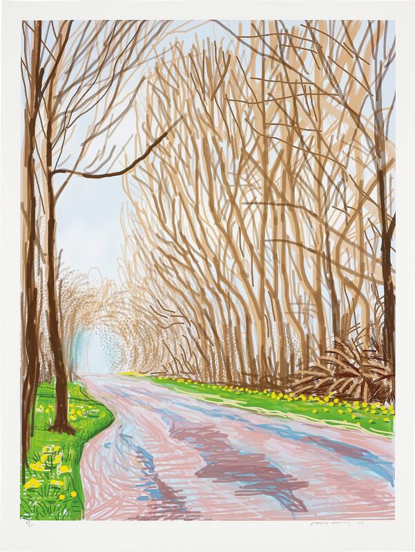 David Hockney, ‘1 April, from The Arrival of Spring in Woldgate, East Yorkshire in 2011 (twenty eleven)’, 2011, Print, IPad drawing in colours, printed on wove paper, with full margins, Phillips