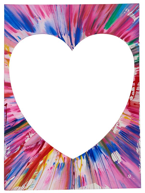 Damien Hirst, ‘Heart Spin Painting (two parts) (Created at Damien Hirst Spin Workshop)’, 2009, Painting, Acrylic on paper, Rago/Wright/LAMA
