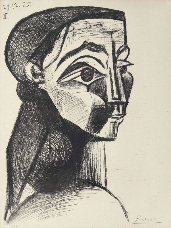 Pablo Picasso, ‘Portrait de femme II’, 1955, Print, Lithograph in colors, on Arches paper, Christie's
