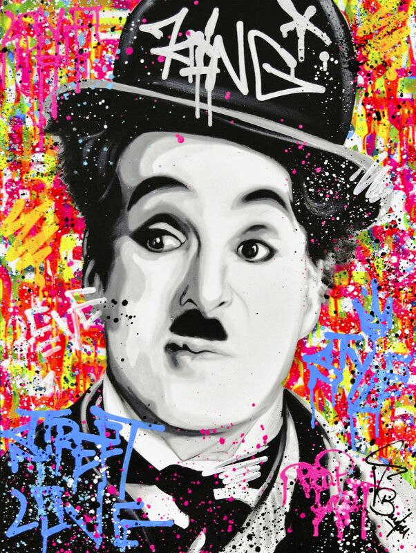 Vincent Bardou, ‘Charlie Chaplin’, 2019, Painting, Aerosol paint, acrylic, Posca, Design By Jaler