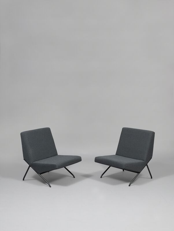 Pierre Guariche, ‘Pair of chairs SG1’, 1959/1960, Design/Decorative Art, Lacquered metal, foam and fabric, Galerie Pascal Cuisinier