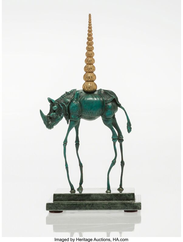 Salvador Dalí, ‘Rhinocéros Cosmique’, n.d., Sculpture, Painted bronze, Heritage Auctions