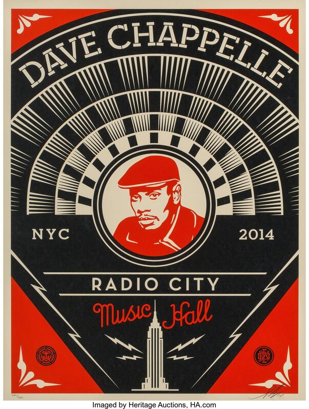Shepard Fairey, ‘Dave Chappelle’, 2014, Print, Screenprint in colors on speckled cream paper, Heritage Auctions