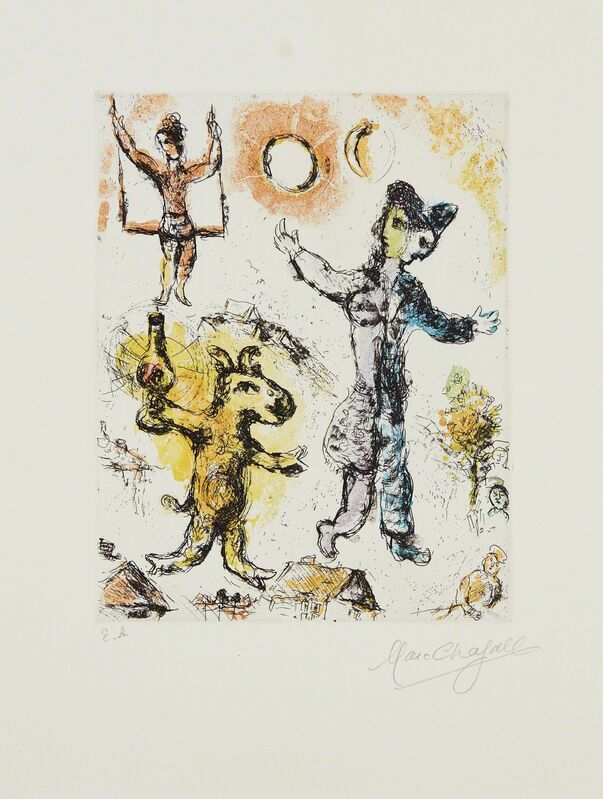 Marc Chagall, ‘Le Rêve de l’âne (The Donkey's Dream)’, 1968, Print, Etching and aquatint in colors, on wove paper watermarked Chagall, with full margins, Phillips