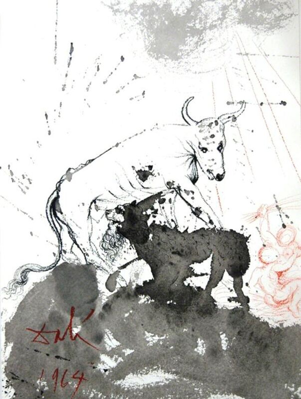 Salvador Dalí, ‘The Lion Eating Straw Like The Ox’, 1967, Print, Original colored lithograph on heavy rag paper, Baterbys