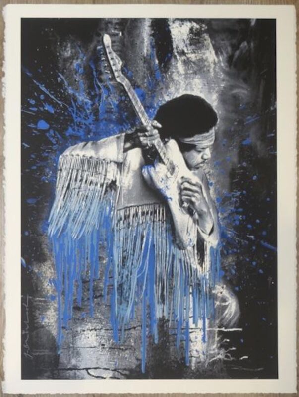 Mr. Brainwash, ‘Jimi Hendrix’, 2015, Print, Screenprint in colors on hand-torn Archival paper., AYNAC Gallery