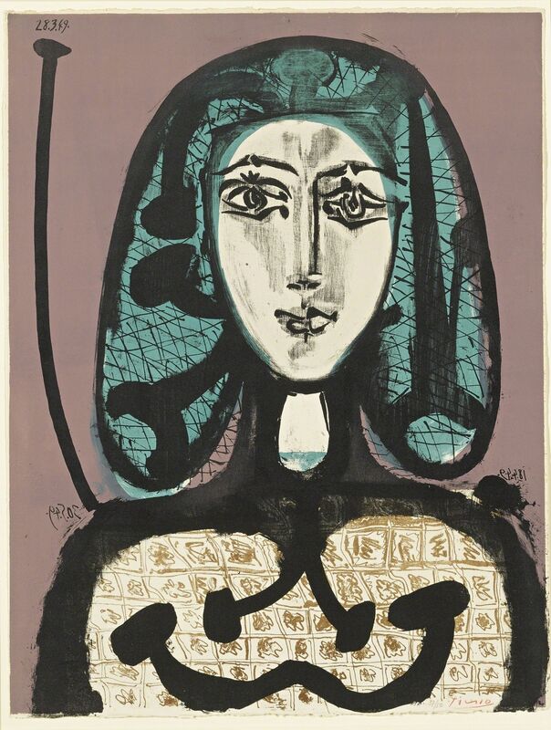 Pablo Picasso, ‘La Femme à la résille (Femme aux cheveux verts) (B. 612; M. 178 ter)’, 1949, Print, Lithograph printed in colors, Sotheby's