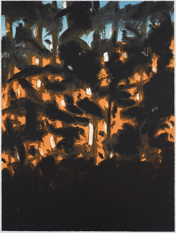 Alex Katz, ‘Sunrise Woodcut - 알렉스카츠’, 2021, Print, 6-colour / woodcut / screenprint on hand-torn fine art paper, Frank Fluegel Gallery