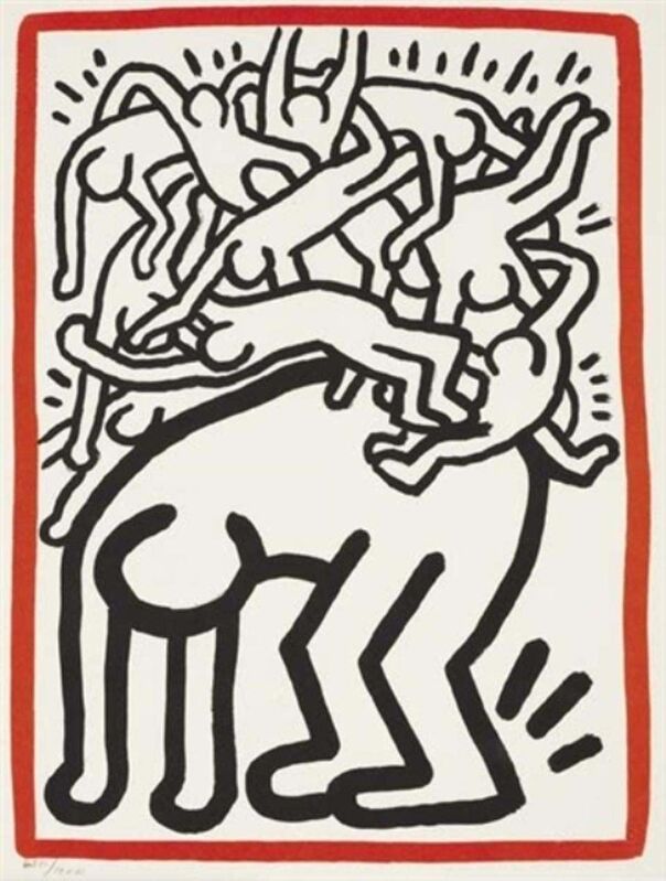 Keith Haring, ‘Fight AIDS Worldwide’, 1990, Print, Lithograph on wove paper, Art Commerce