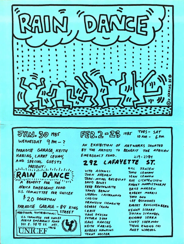 Keith Haring, ‘Rain Dance’, 1985, Print, Offset lithograph in colors, Lot 180