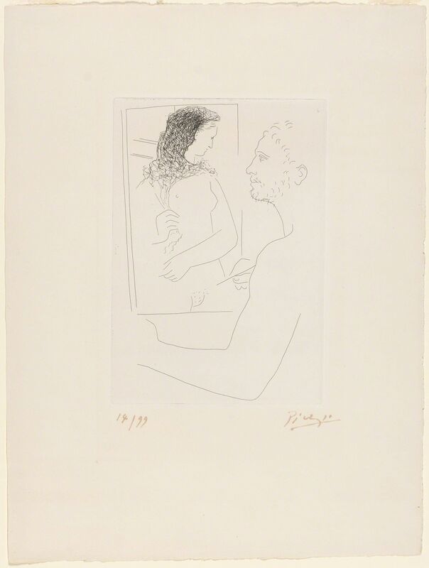Pablo Picasso, ‘Peintre Devant Son Tableau (B. 92)’, 1927, Print, Etching, on wove paper, Doyle