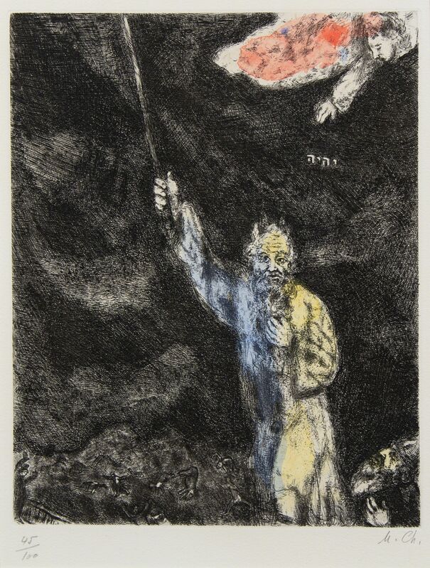 Marc Chagall, ‘Darkness over Egypt from The Bible’, 1958-1960, Print, Handcolored Etching, Hindman