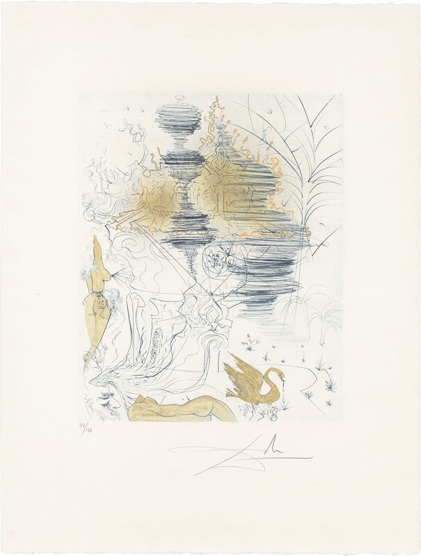 Salvador Dalí, ‘The Old Hippie; The Pagoda; Woman With Cushion (F. 69-13A, F, J)’, Print, Three hand-colored color etchings and drypoints on Arches paper, Doyle