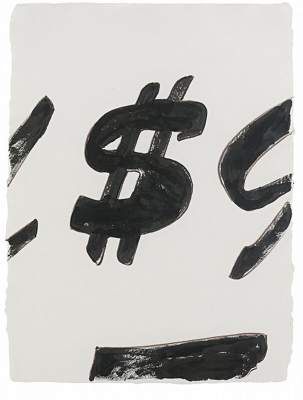 Andy Warhol, ‘Dollar sign’, 1981, Drawing, Collage or other Work on Paper, Felt-tip marker and acrylic on paper, Gallery Red