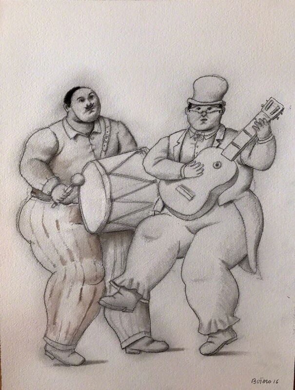 Fernando Botero, ‘Musicians in the Carnaval’, 2016, Drawing, Collage or other Work on Paper, Graphite On Paper, Ode to Art