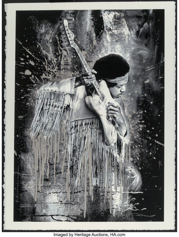 Mr. Brainwash, ‘Jimi Hendrix (Silver)’, 2015, Print, Screenprint in colors on paper, Heritage Auctions