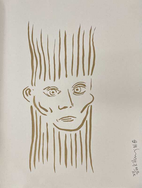 Keith Haring, ‘Joseph Beuys’, 1986, Print, Silkscreen on canvas, DANE FINE ART