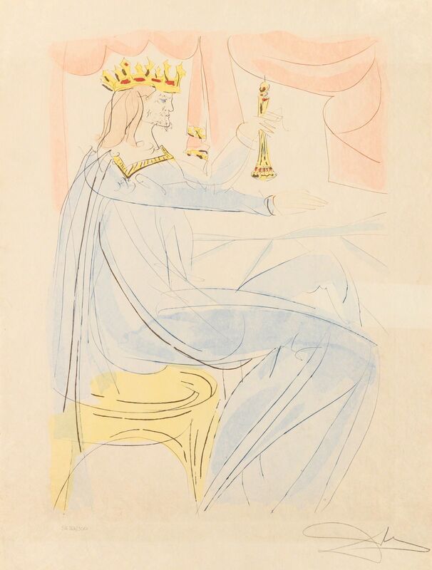Salvador Dalí, ‘King Solomon, from Our Historical Heritage’, 1975, Other, Engraving with pochoir in colors on Japon paper, Heritage Auctions