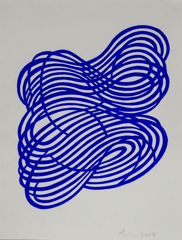 Linda Fleming, ‘Gouache Wall Drawing (blue)’, 2017, Drawing, Collage or other Work on Paper, Graphite and gouache on paper, Robischon Gallery