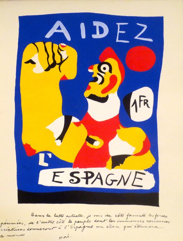 Joan Miró, ‘Aidez L'Espagne’, 1937, Print, Pochoir, printed in color on Arches paper, Isselbacher Gallery