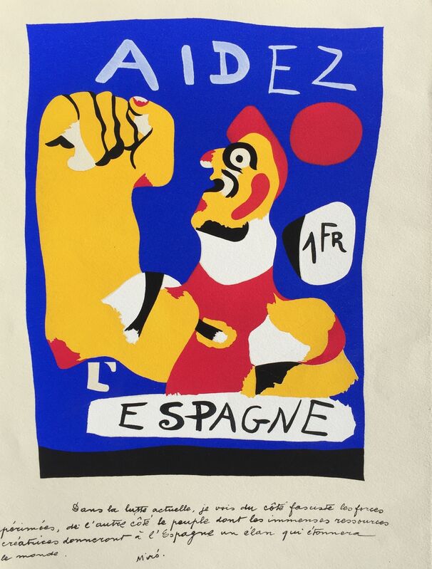 Joan Miró, ‘Aidez L’Espagne (D. 17)’, 1937, Print, Pochoir, Denis Bloch Fine Art