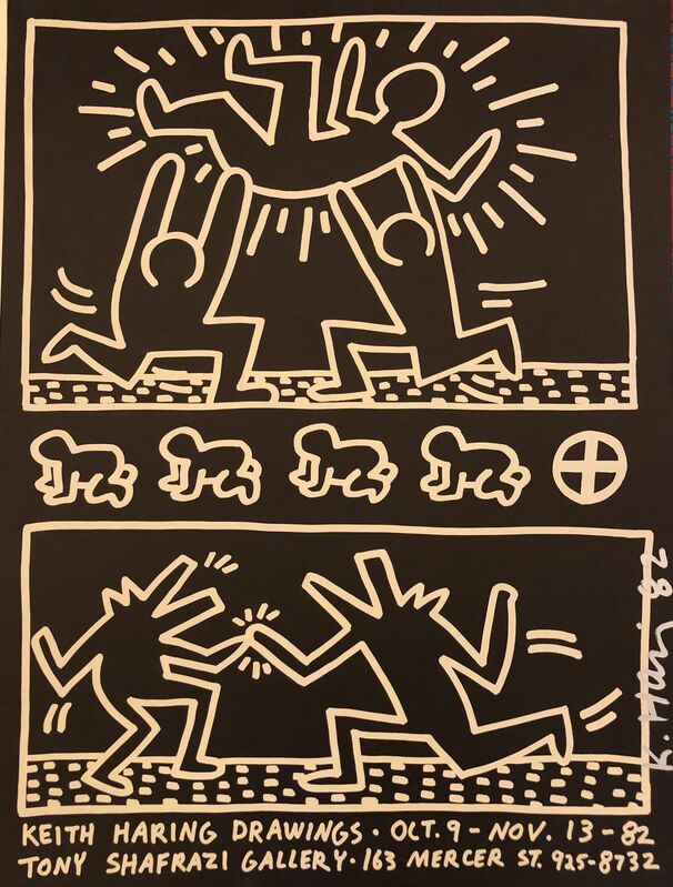 Keith Haring, ‘Keith Haring Drawings at Tony Shafrazi Gallery’, 1982, Posters, Offset Lithograph, Leonards Art