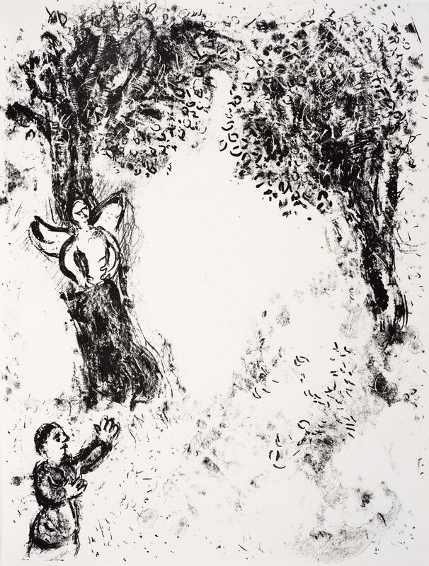 Marc Chagall, ‘Ariel confined in the cloven pine (where he was imprisoned long ago by Sycorax, and from which he was released by Prospero).’, 1975, Print, Lithograph, Ben Uri Gallery and Museum 