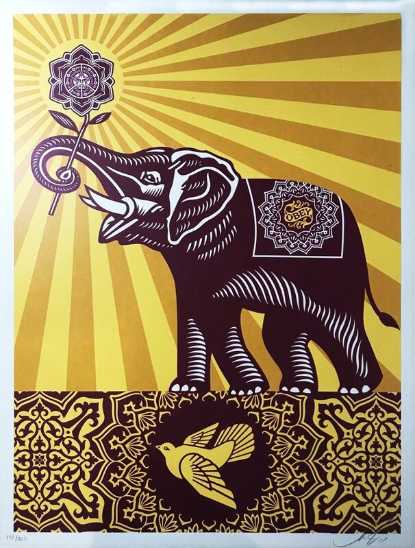 Shepard Fairey, ‘Holiday Peace Elephant’, 2015, Print, Screenprint on paper, EHC Fine Art