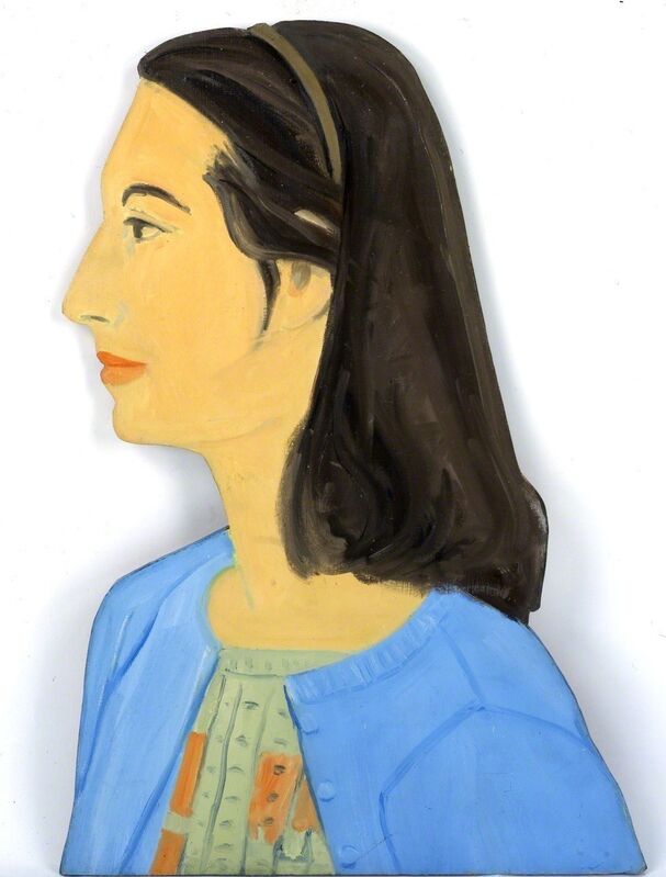 Alex Katz, ‘Ada in a Blue Sweater’, 1959, Painting, Oil on canvas mounted on wood, Neuberger Museum of Art
