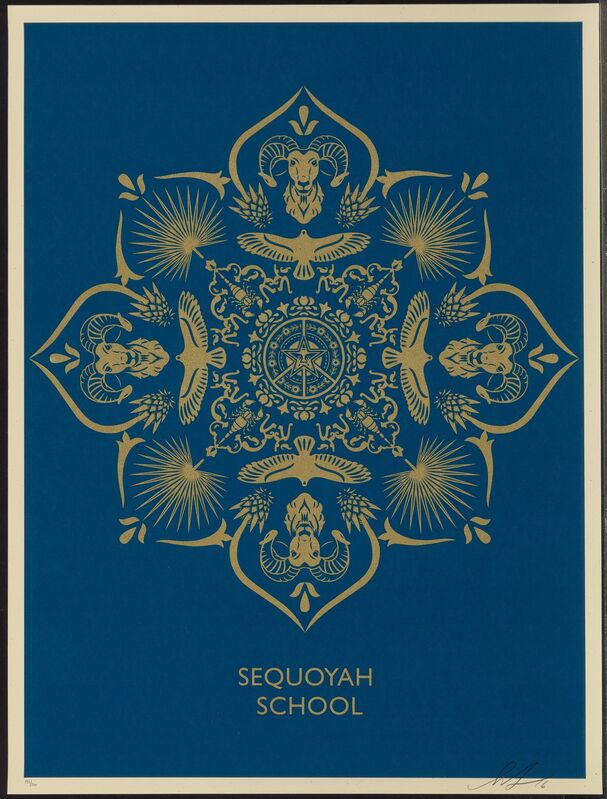 Shepard Fairey, ‘Sequoyah School Mandala’, 2016, Print, Screenprint in colors on cream speckled paper, Heritage Auctions