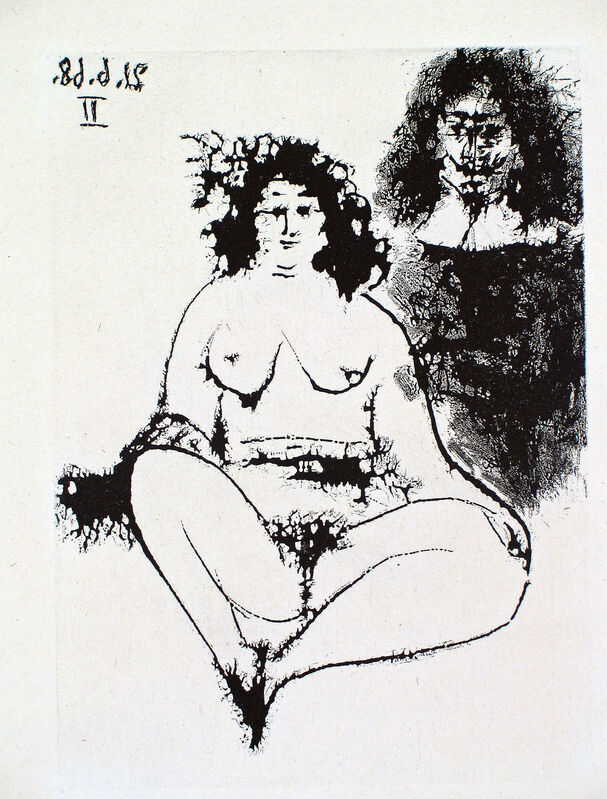 Pablo Picasso, ‘Grosse Prostituée et Mousquetaire’, 1968, Print, Etching and aquatint, Goldmark Gallery