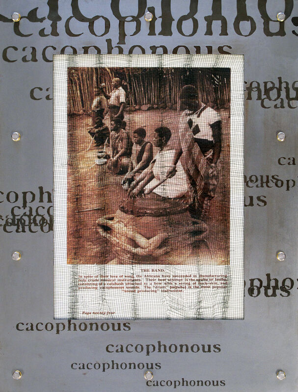 Sue Williamson, ‘The Band’, 1996, Drawing, Collage or other Work on Paper, Steel, extruded acetate, archival digital print, wood, wire mesh, Galerie Dominique Fiat