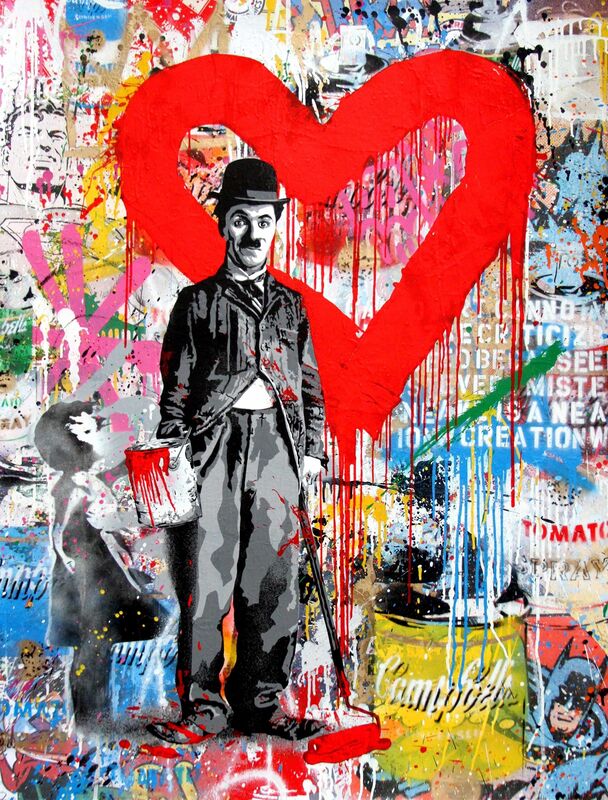Mr. Brainwash, ‘Chaplin’, 2017, Mixed Media, Silkscreen and Mixed Media on paper, Maddox Gallery Gallery Auction