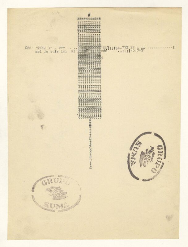 Grupo Suma, ‘Untitled’, ca. 1978, Drawing, Collage or other Work on Paper, Ink stamp on paper, Bienvenu Steinberg & Partner