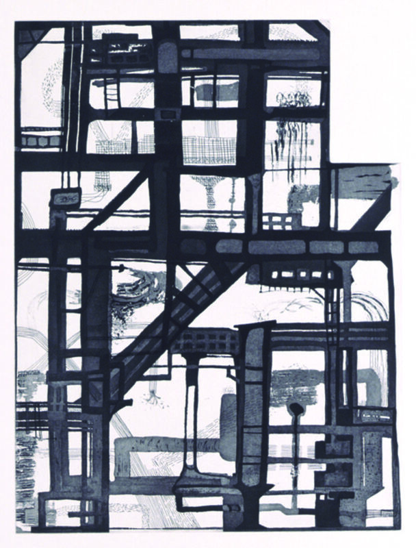 Sheila Pepe, ‘Bi-Borough Paralax’, 2004, Print, Etching, aquatint, and sugarlift, Lower East Side Printshop 